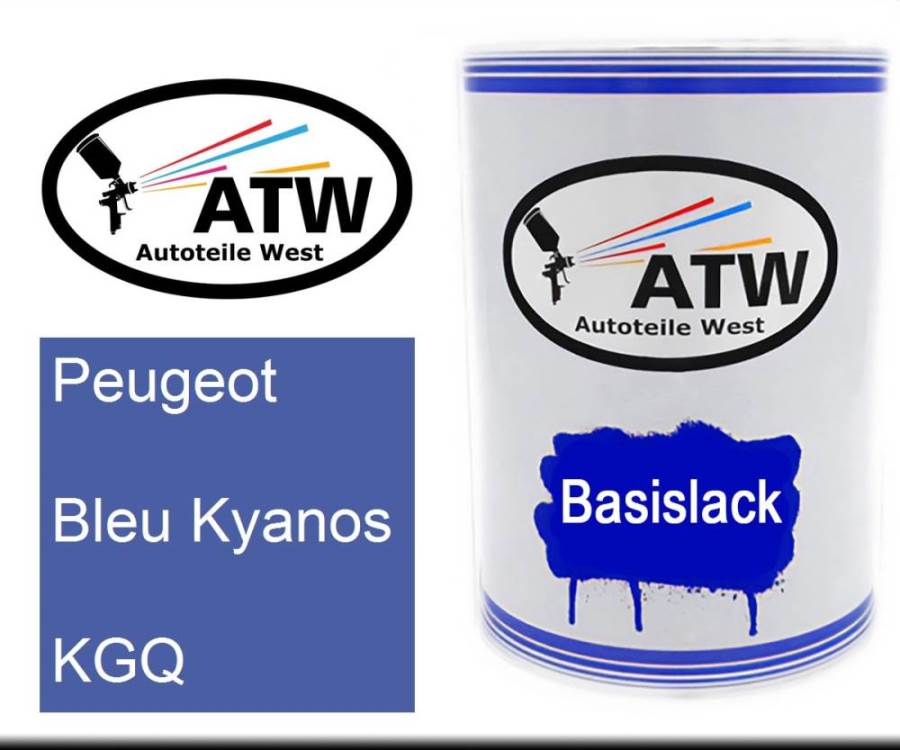 Peugeot, Bleu Kyanos, KGQ: 500ml Lackdose, von ATW Autoteile West.